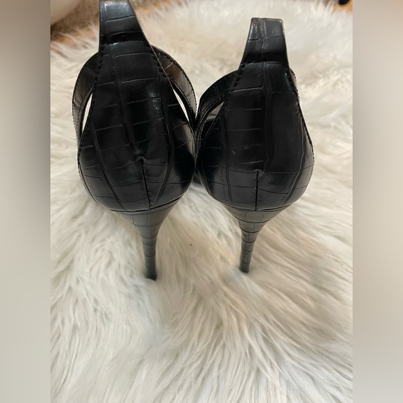 BLACK CUT OUT HEEL METAL TOE COURT SHOE SIZE 10.5 - Picture 13 of 13